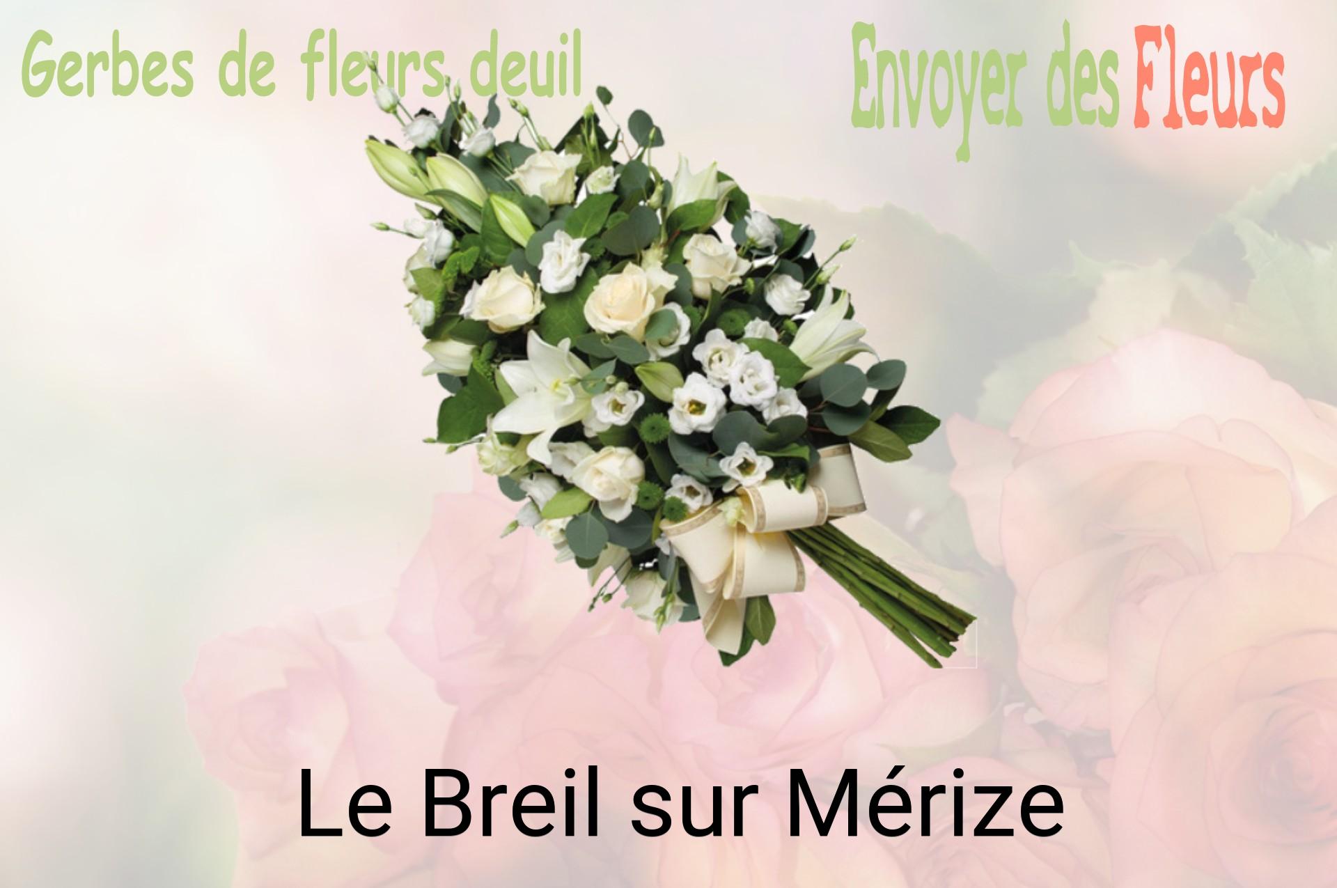 Gerbe de fleurs de deuil livrée à Le Breil-sur-Mérize